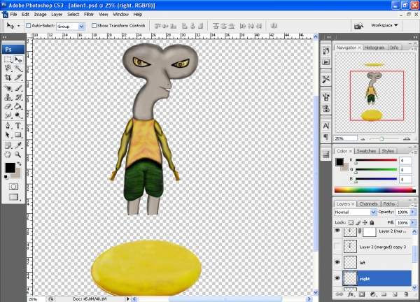 Creation of Alien Vacation: Step 22